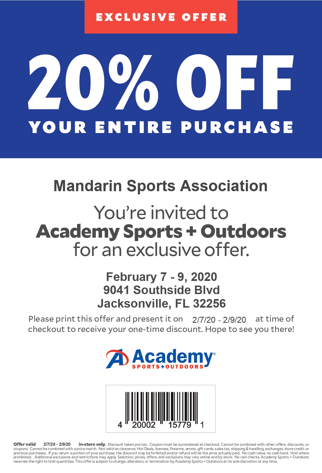 Save Big at Academy Sports + Outdoors Mandarin Sports Association